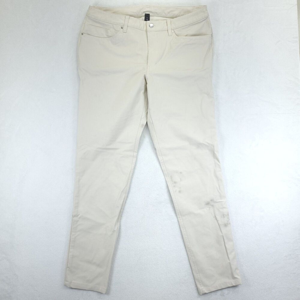 Lululemon Men's Size 36 White Ivory Slim Leg Swift Cotton ABC Chino Pants *Flaws